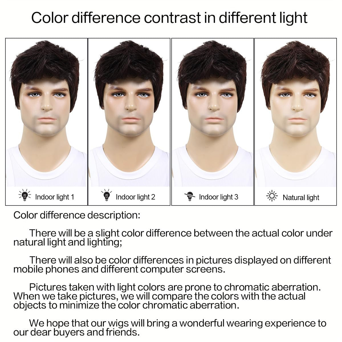 Men's Short Brown Wigs - Cosplay, Daily Wear, Natural Look