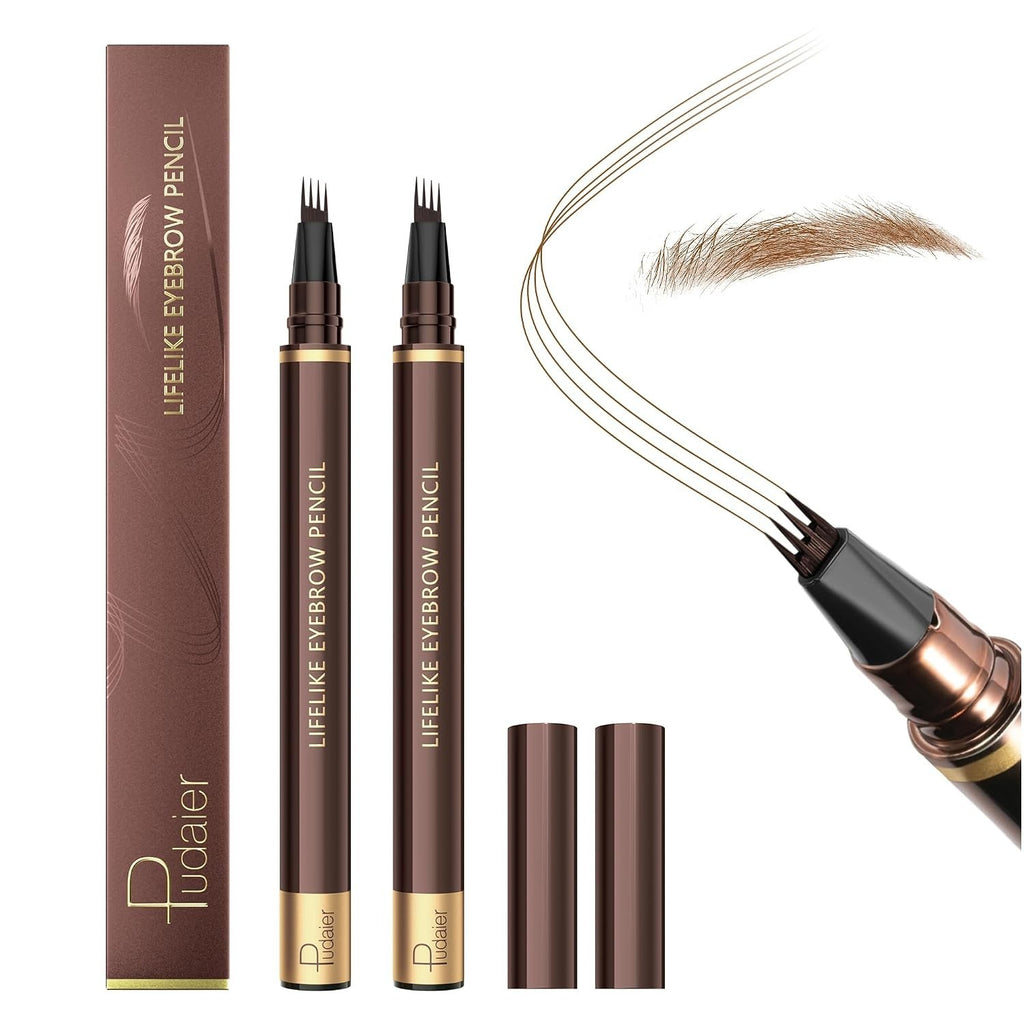 Waterproof Microblading Eyebrow Pencil Set - 2 Natural Brown Eyebrow Pens