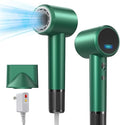 IWAANYI Professional Ionic Hair Dryer - 150K RPM High-Speed Blow Dryer, Green