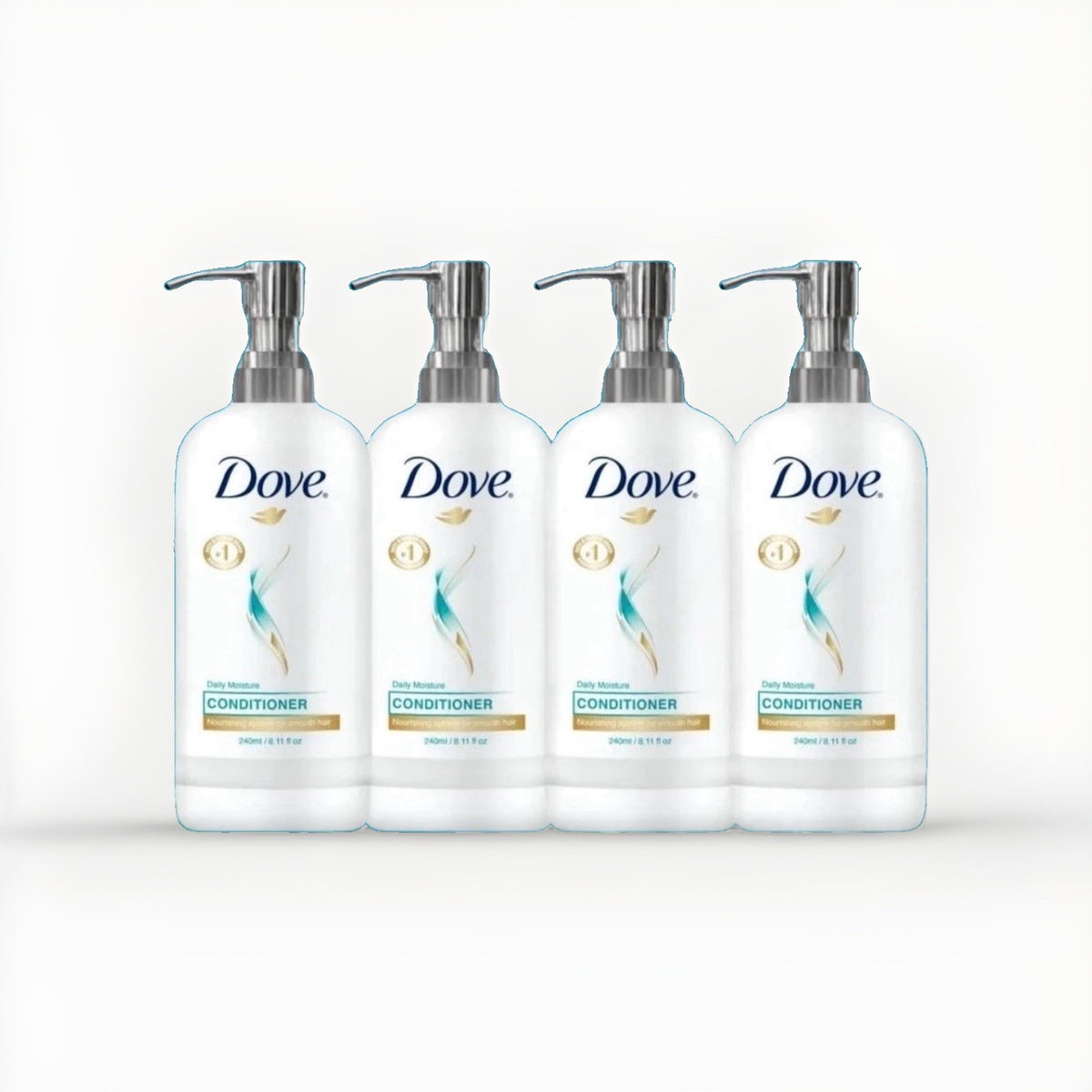 Lot of 4 Dove Moisture Conditioner Bottles - 8.11 fl oz Each