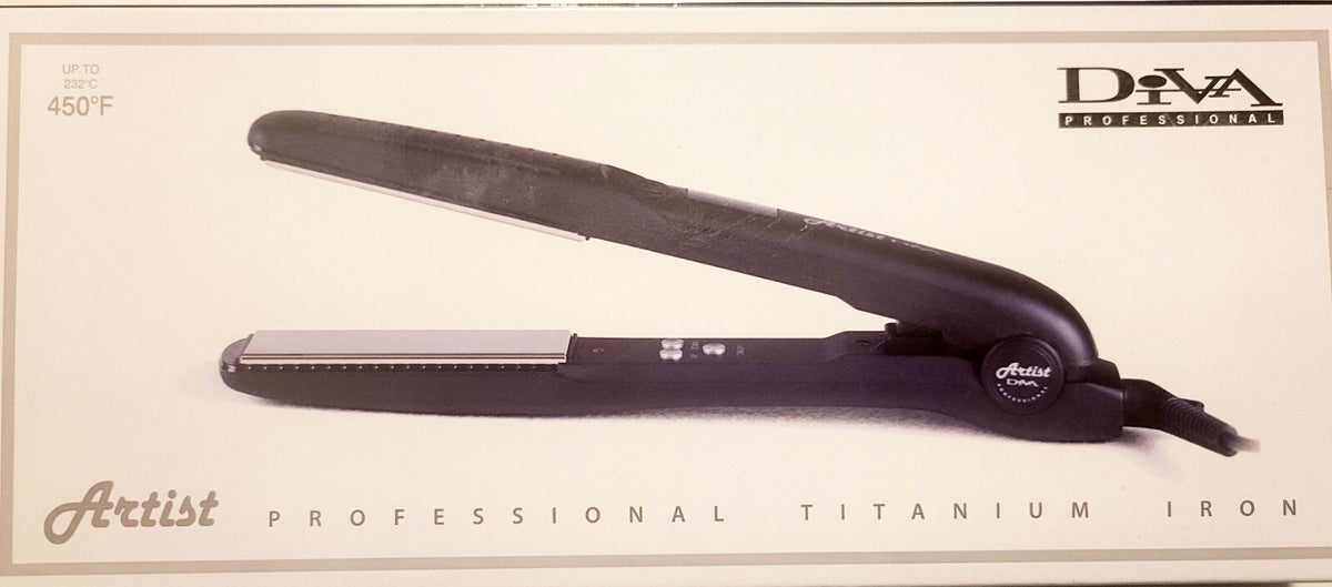 Professional Titanium Flat Iron 1 Inch Hair Straightener with Digital Temp Display