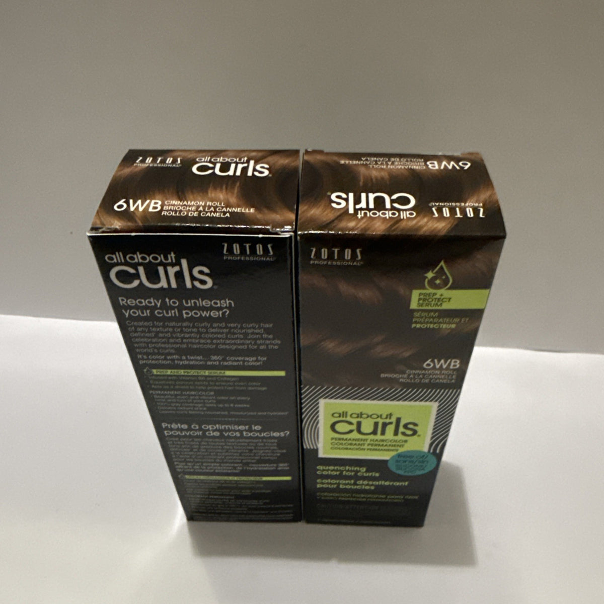 2 Pack Hair Color Kit - All About Curls Permanent Hair Dye 6WB Cinnamon Roll