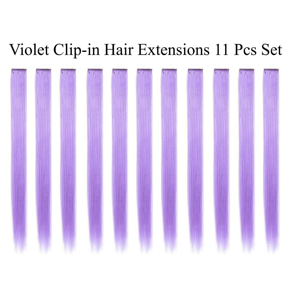 11 Pcs Clip-In Synthetic Hair Extensions - 21 Inch Colorful Straight Hair for Party & Cosplay
