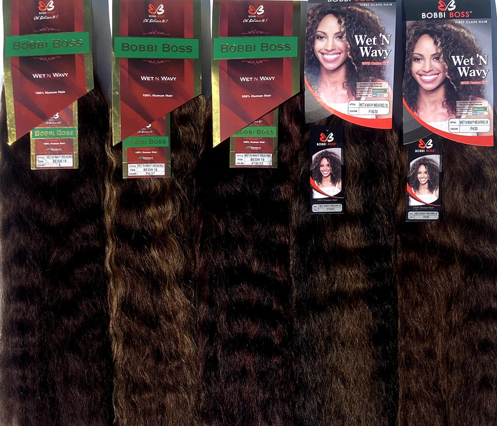 Human Hair Extensions 18 Inch Multi-Color Wavy Weaving - Natural Look & Versatile Styling