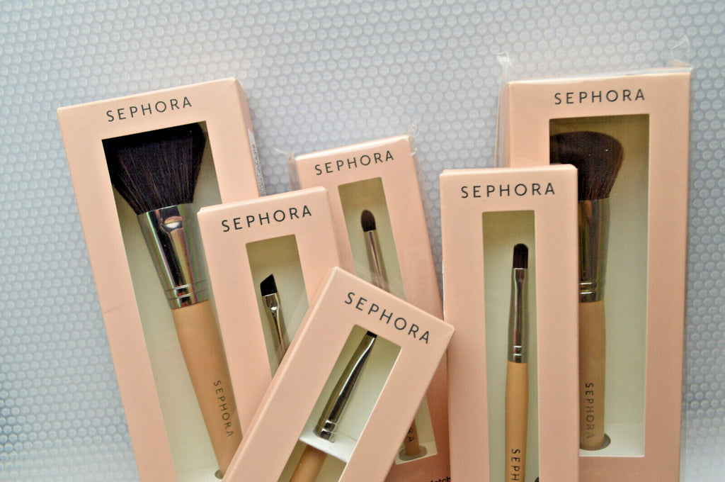 Makeup Brush Set (Sephora Collection) - Matching Brushes for Brow, Foundation, Powder, Concealer, Liner