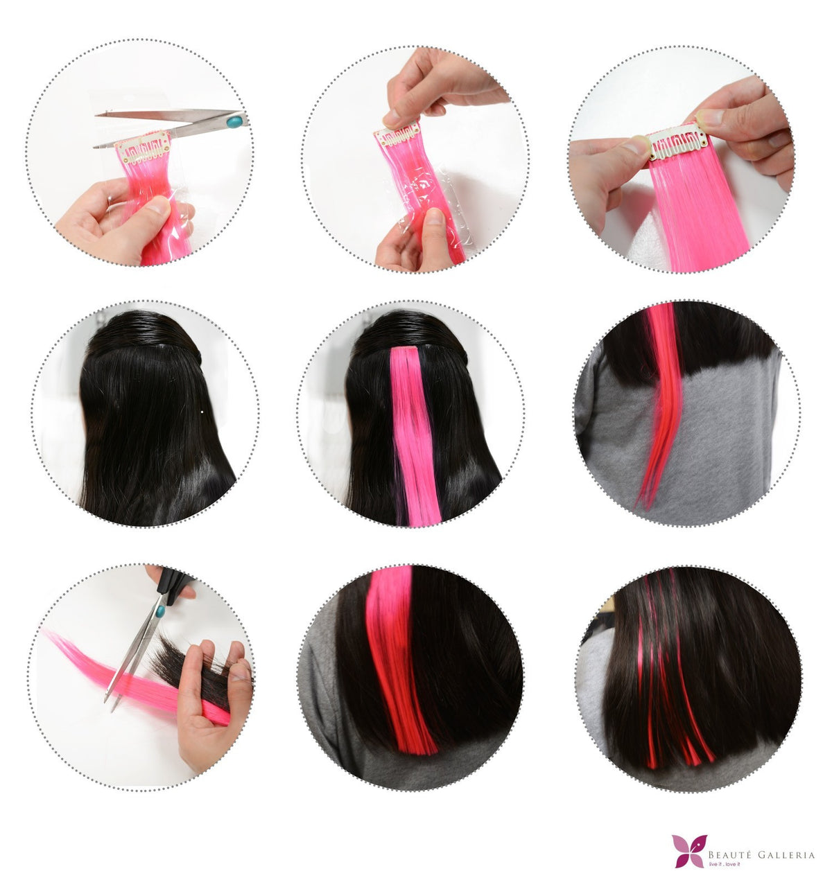 11 Pcs Clip-In Synthetic Hair Extensions - 21 Inch Colorful Straight Hair for Party & Cosplay