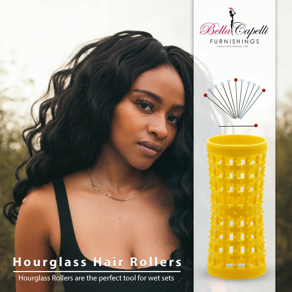 Mini Pink Hair Rollers Set - Natural Fast-Dry Curlers for Bouncy Voluminous Hair