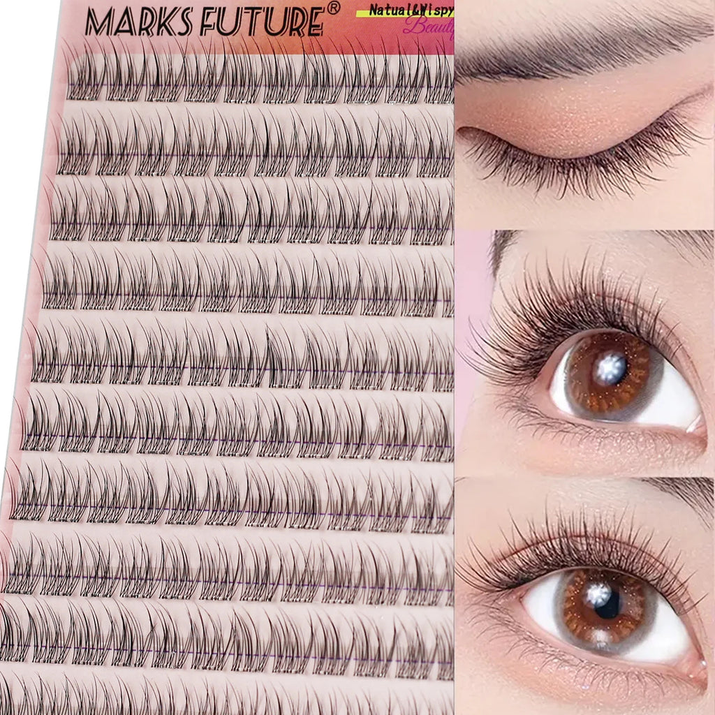 120Pcs Press-On Cluster Eyelashes with Pre-Glued Segments - DIY False Lash Set