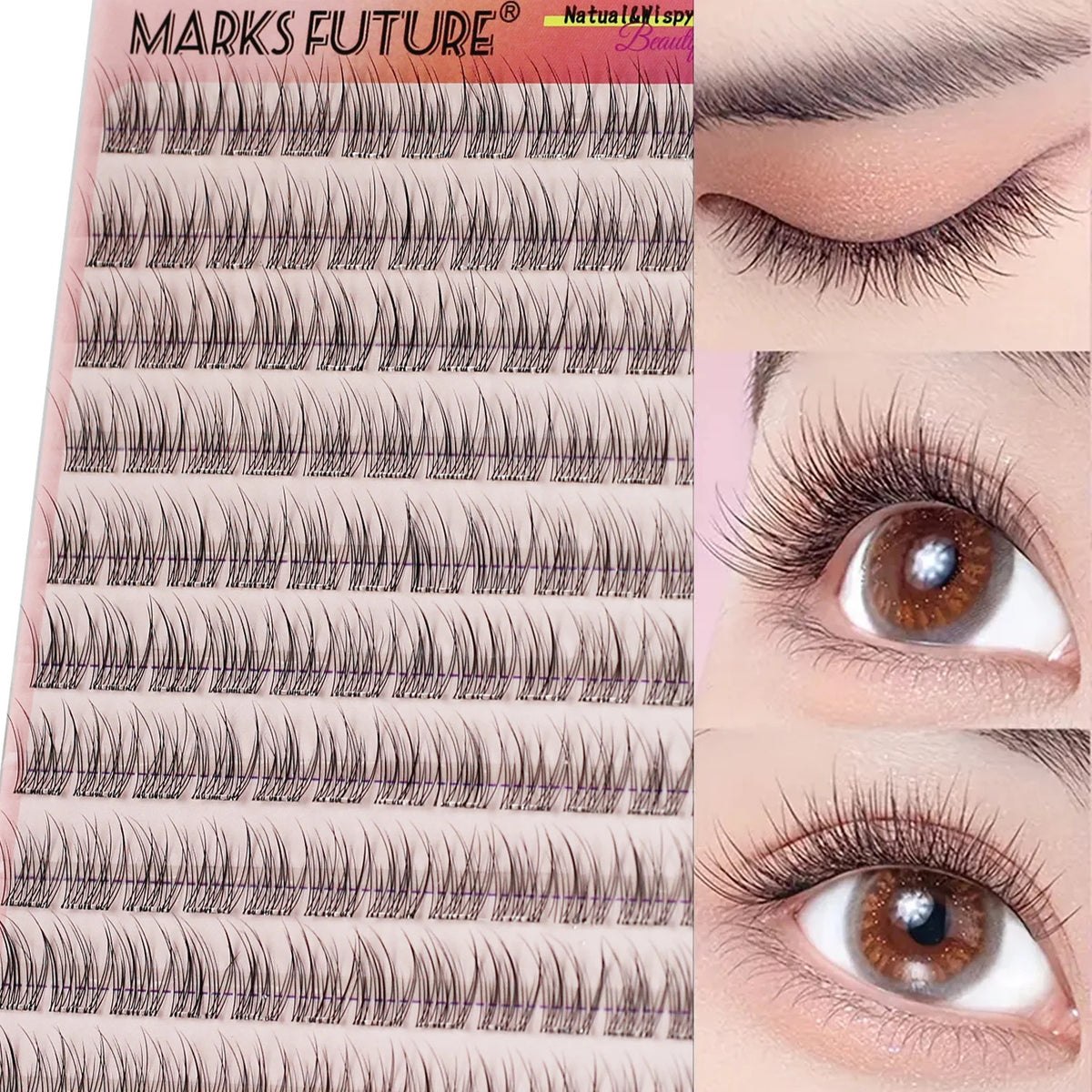 120Pcs Press-On Cluster Eyelashes with Pre-Glued Segments - DIY False Lash Set