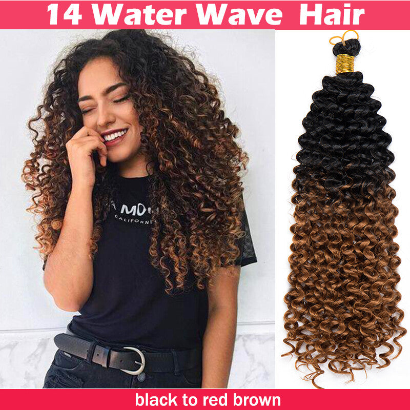Long Boho Crochet Water Wave Braid Hair Extensions - Curly Synthetic Hair