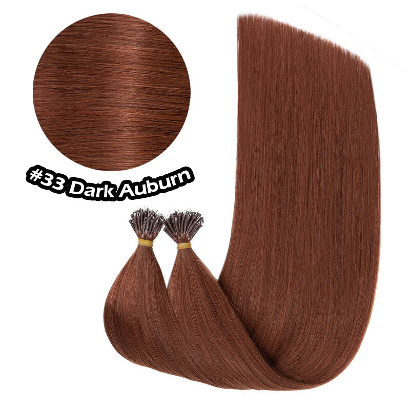 150PCS Thick Remy Human Hair Extensions Nano Ring Micro Loop Beads Link