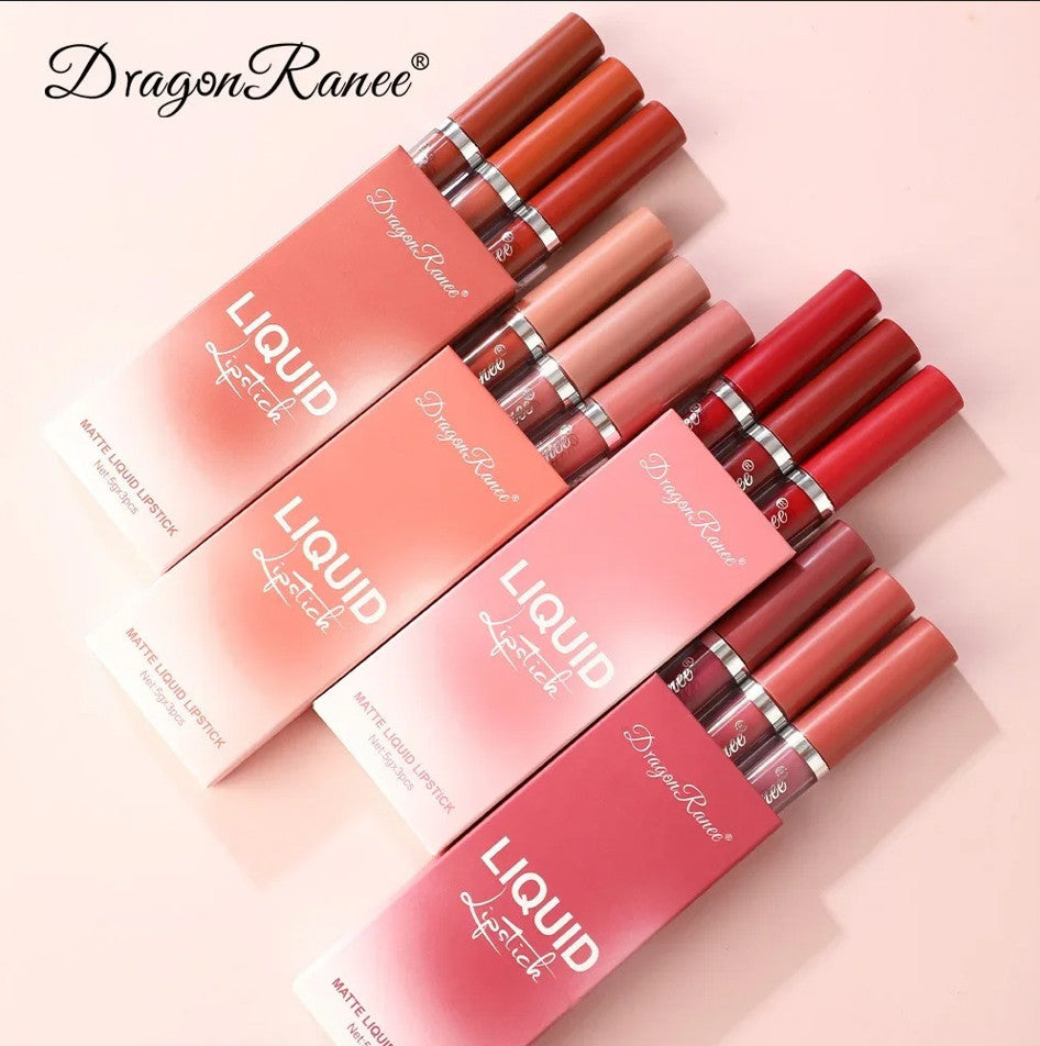 3Pcs Waterproof Matte Lipstick Set Long Lasting Lip Color Makeup