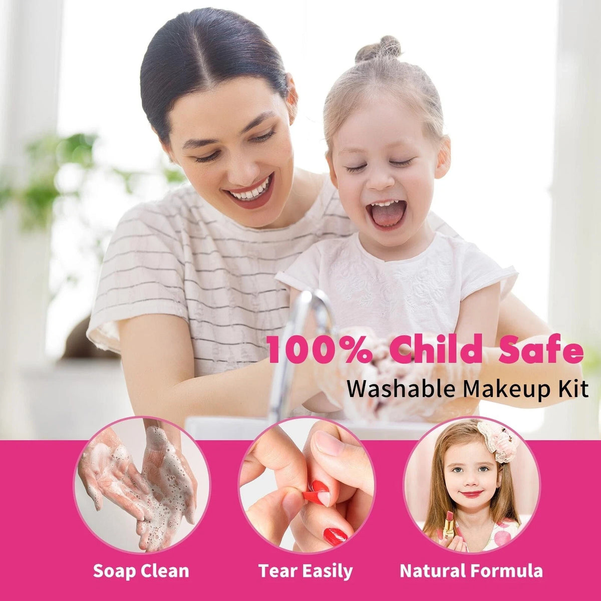 Kids Washable Makeup Set for Girls Pretend Play Princess Toy Gift
