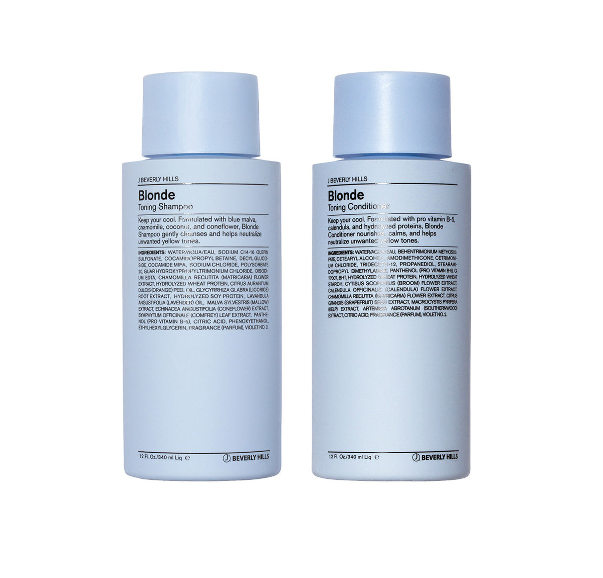 Blonde Toning Shampoo & Conditioner Set - Neutralizes Yellow Tones, Sulfate-Free, 340ml