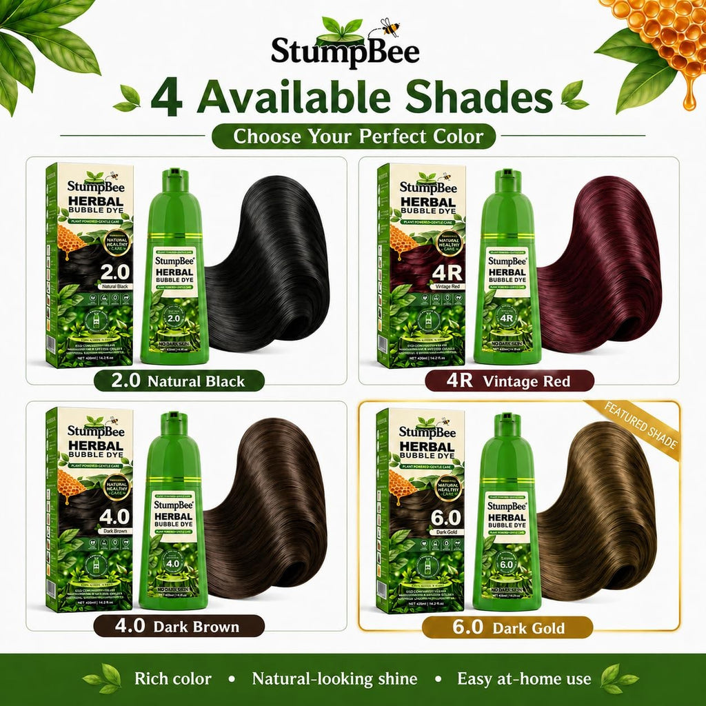 Herbal Hair Dye Shampoo 3-in-1 for Gray Coverage, 420ml - Easy at-Home Hair Color