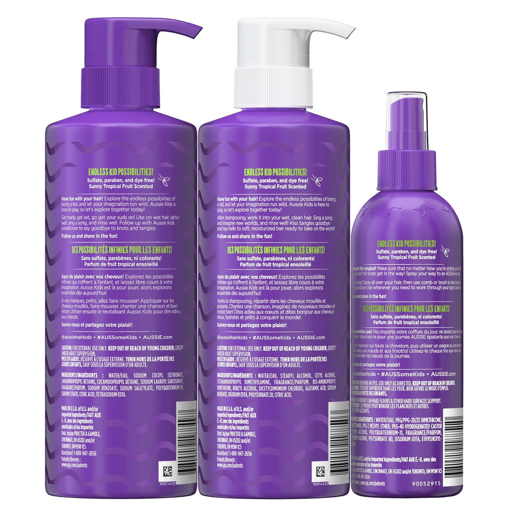 Kids Hair Care Bundle Set - Gentle Tangle-Free Shampoo 40 Fl Oz