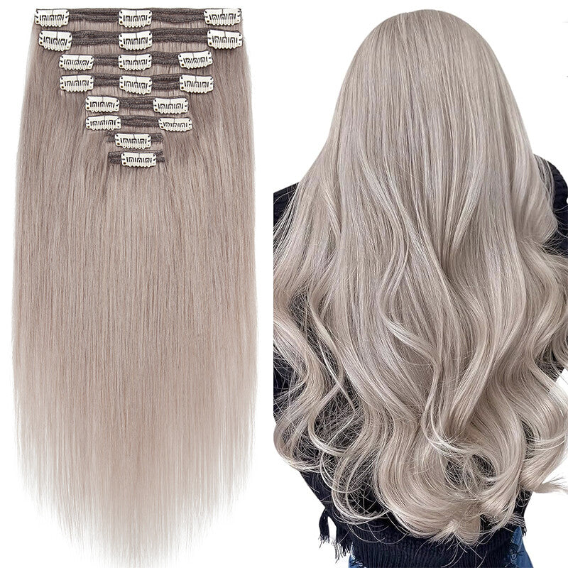 Double Weft Clip-In Hair Extensions - Remy Human Hair Ombre Full Head Set
