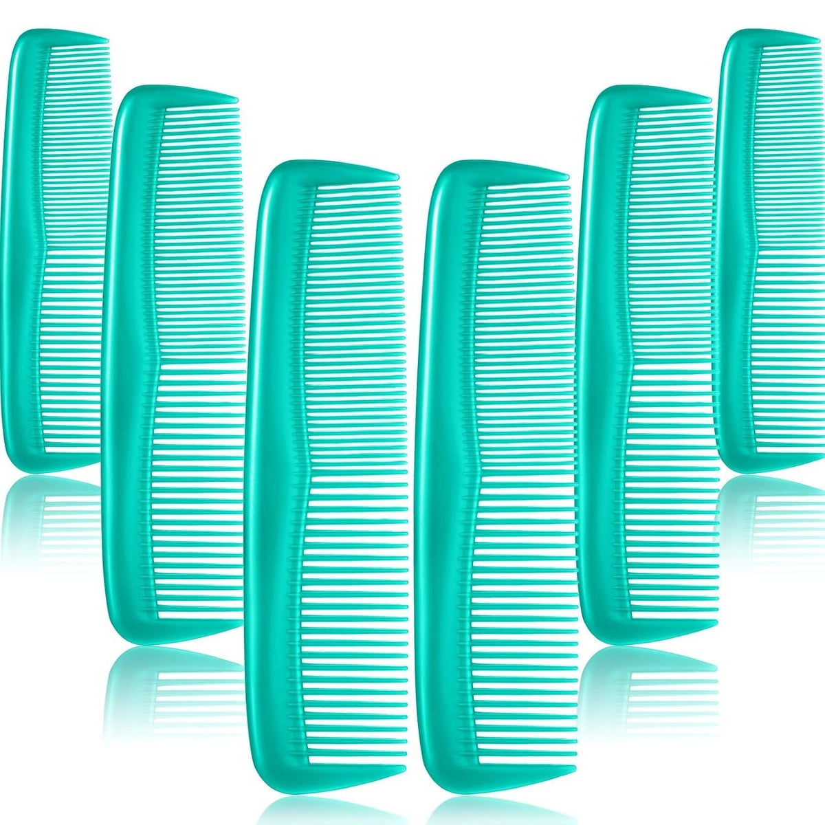 12-Piece Cyan-Blue Fine Tooth Hair Combs Set - Portable Styling Tools