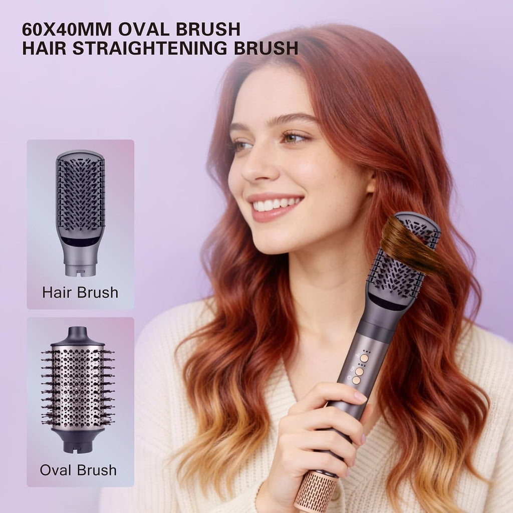 7-in-1 Hot Air Styler Hair Dryer Curling Brush Volumizer 110K RPM