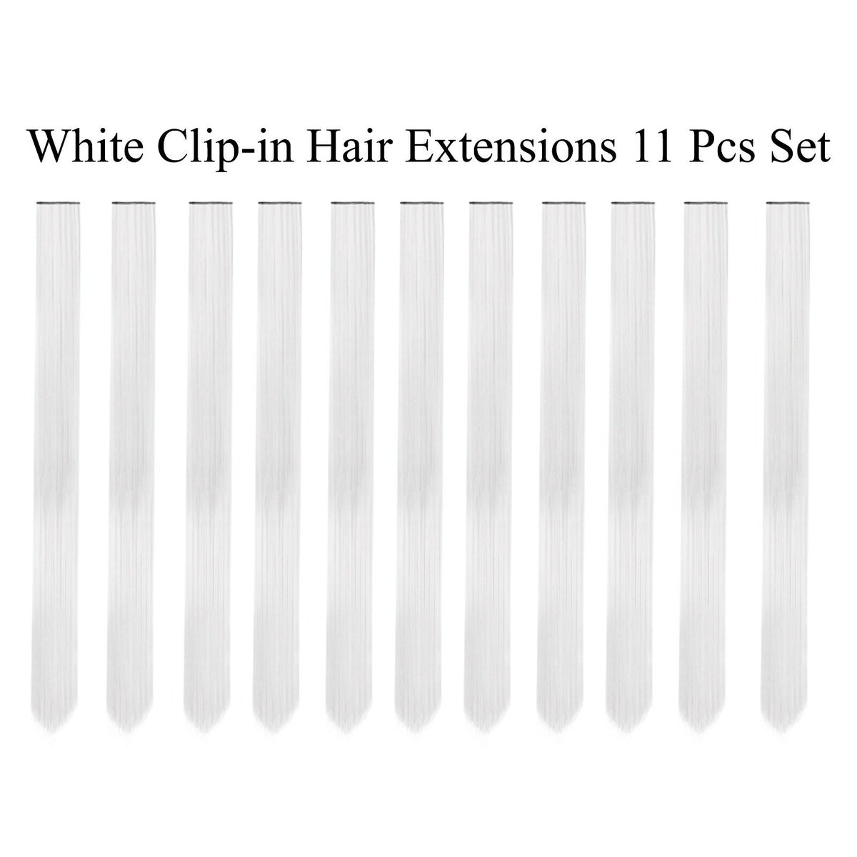11 Pcs Clip-In Synthetic Hair Extensions - 21 Inch Colorful Straight Hair for Party & Cosplay