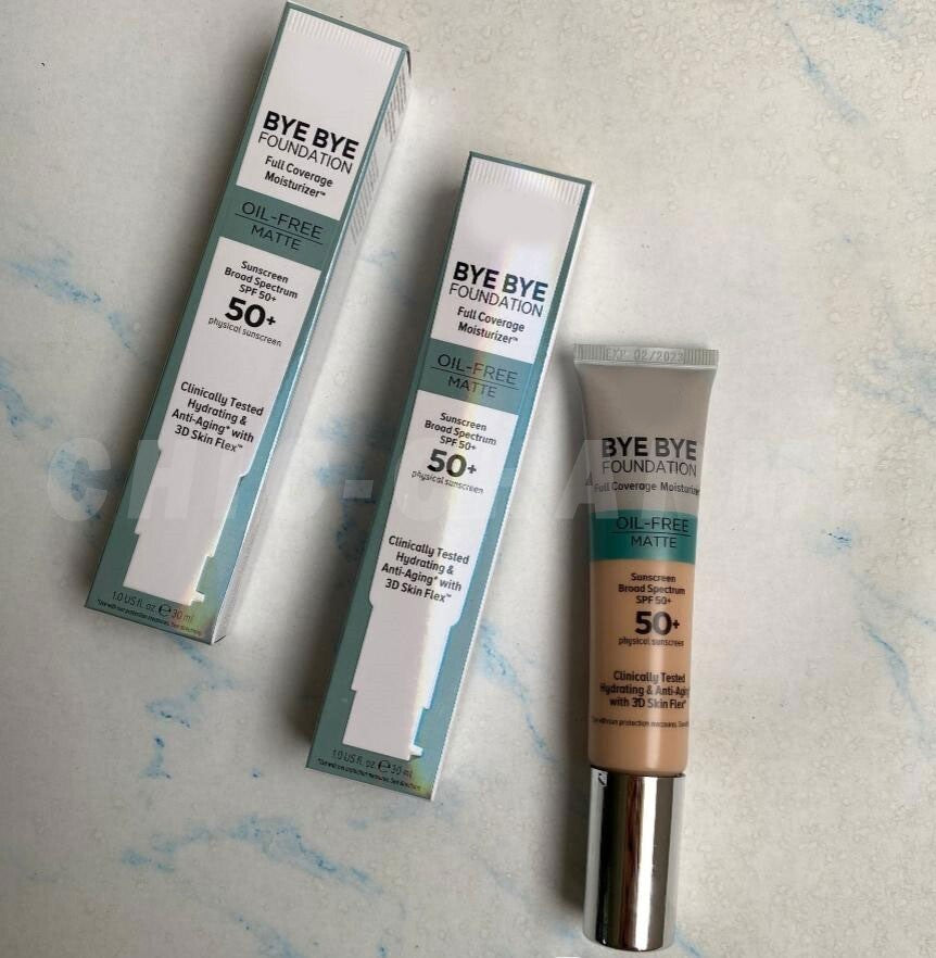 Full Coverage Moisturizer with SPF 50 Foundation - Lightweight, Oil-Free