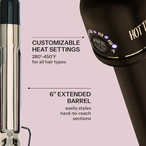 24K Gold Extended Barrel Curling Iron - Professional Hair Styling Tool