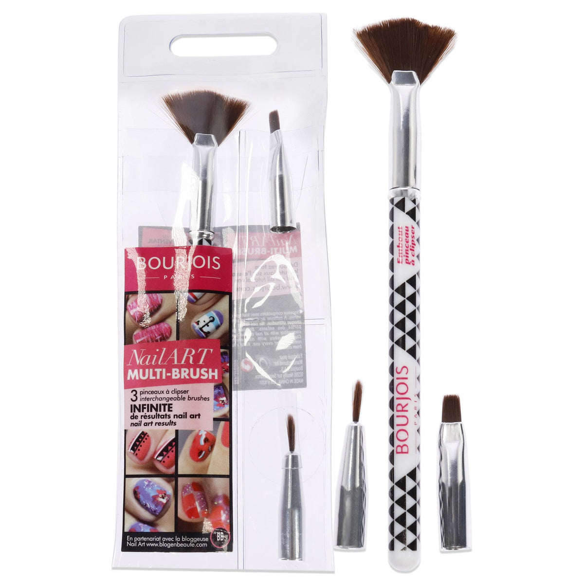 Multi-Brush Nail Art Set for Women - 3 Pc Professional Nail Art Tools