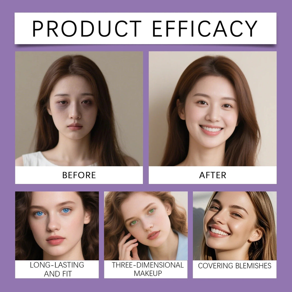 Unbranded 2-in-1 Waterproof Foundation Stick with Built-In Brush