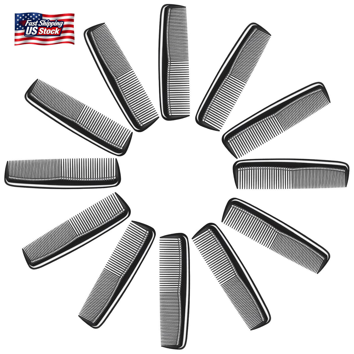 12 Pack Pocket Hair Combs for Men and Women - Travel-Size, Durable Acrylic