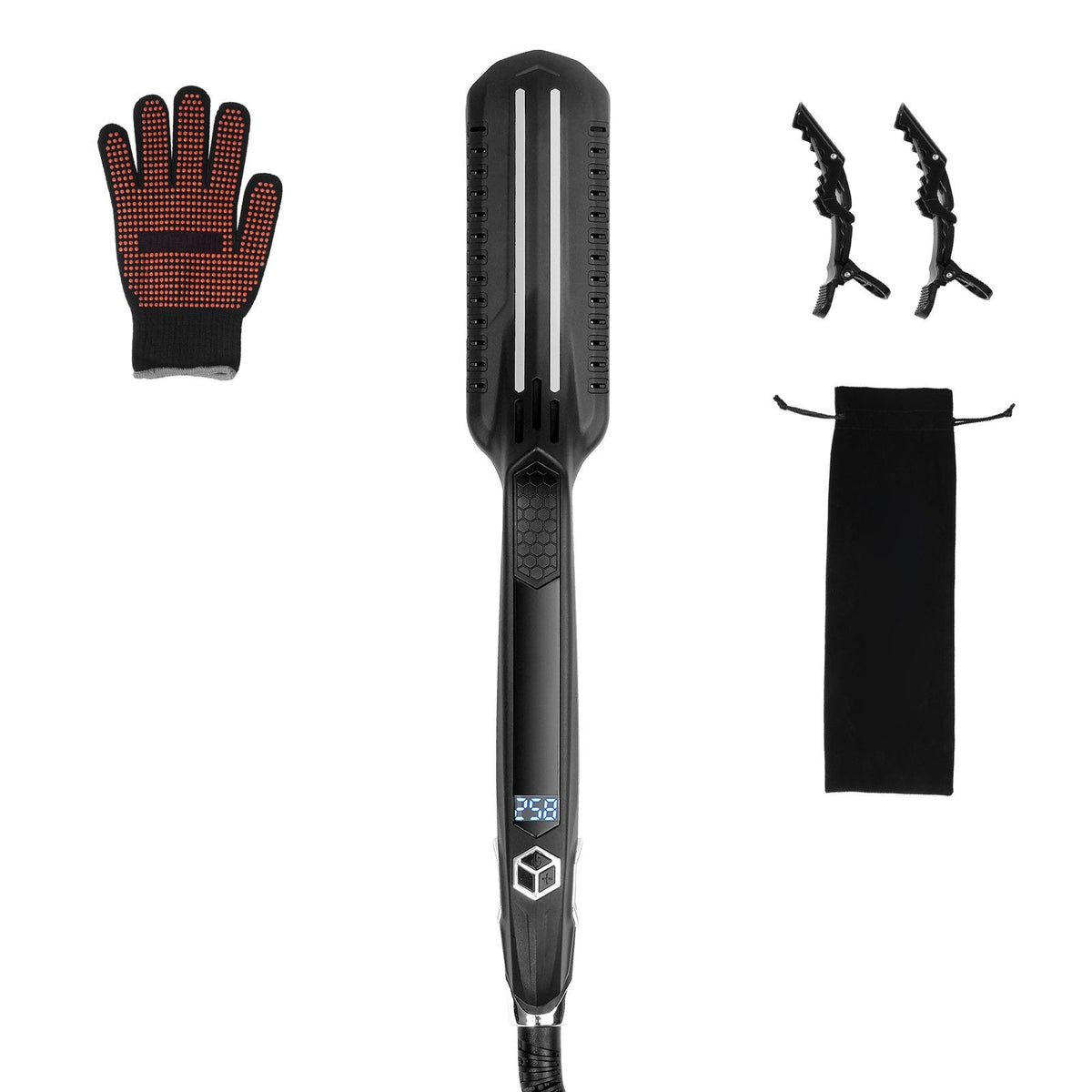 Titanium Flat Iron Hair Straightener 1.5 Inch Dual Infrared Professional Styling Tool