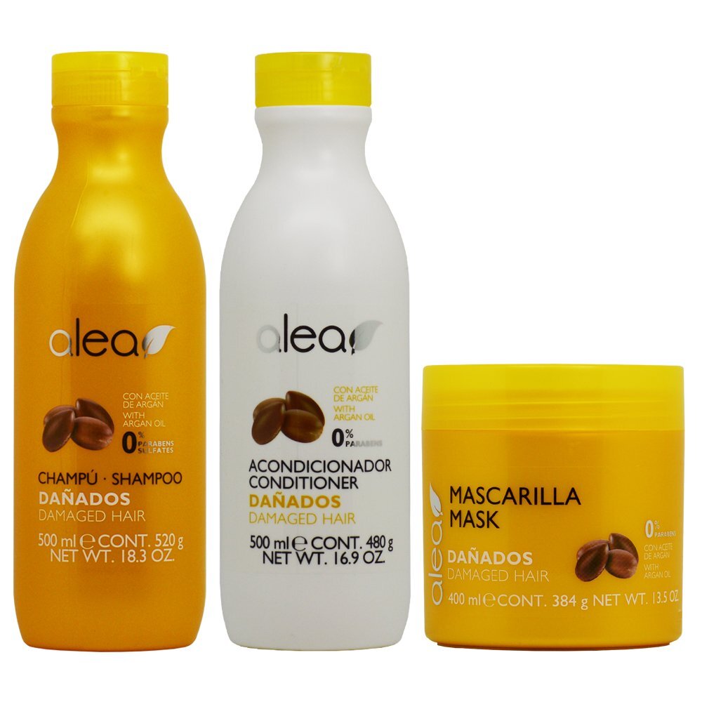 Damaged Hair Repair Set with Argan Oil Shampoo Conditioner & Mask