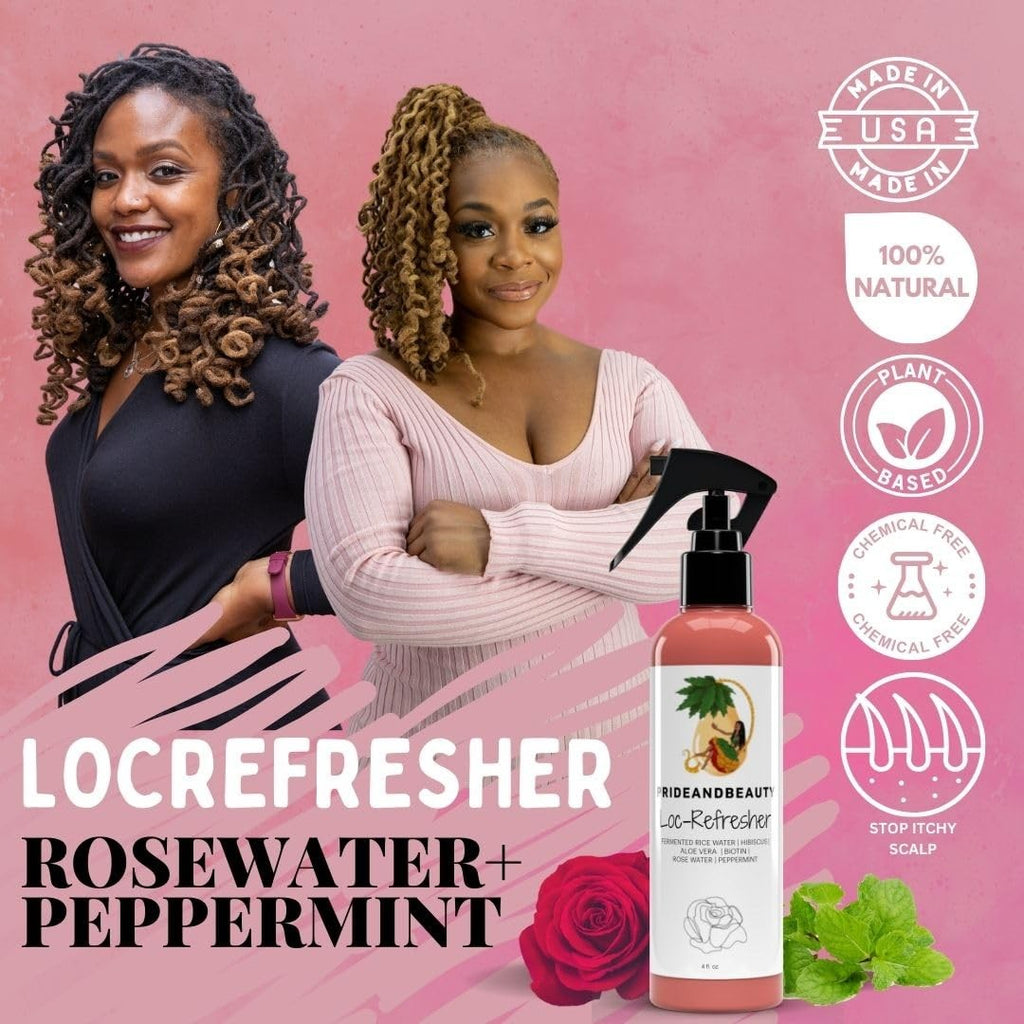 Rose Water Peppermint Itch Spray for Locs and Dreadlocks - 12oz