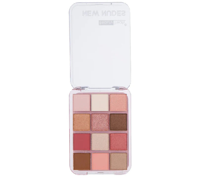 12-Color Eyeshadow Palette with Matte and Shimmery Shades - New Nudes