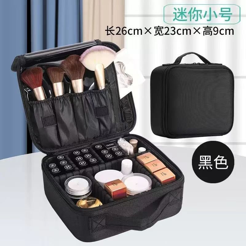 Oxford Cloth Portable Makeup Bag - Compact Cosmetic Organizer