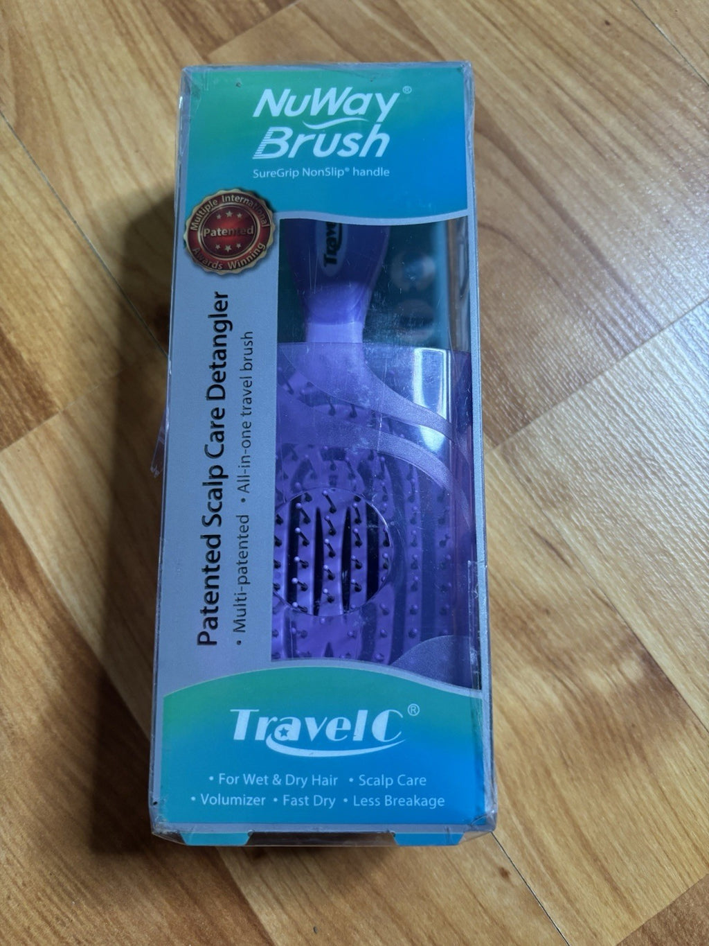 Travel Hair Brush with Venting Detangler - Purple Fast Dry Hair Styling Tool