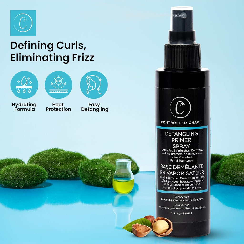 Heat Protectant Hair Spray with Rosemary & Natural Oils - Anti Frizz Detangler
