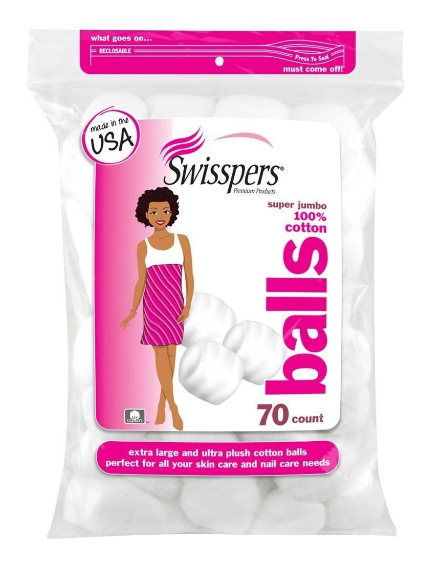 Large Soft Cotton Balls for Makeup Removal & Skincare 70 Count