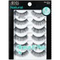 False Eyelashes Natural 105 Black 6 Pairs - Flared, Light Volume, Invisiband