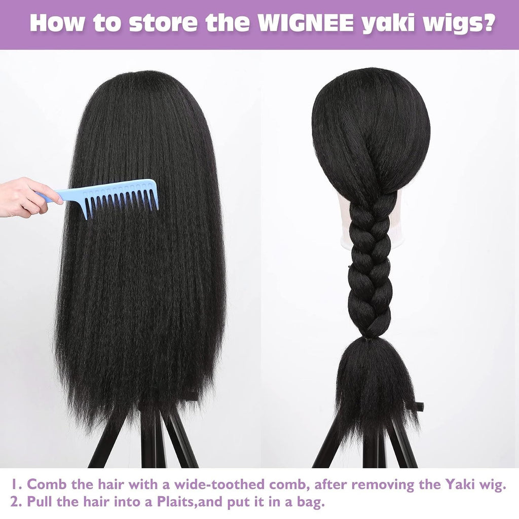 Kinky Straight Headband Wig for Black Women 26 Inch Natural-Look Hair