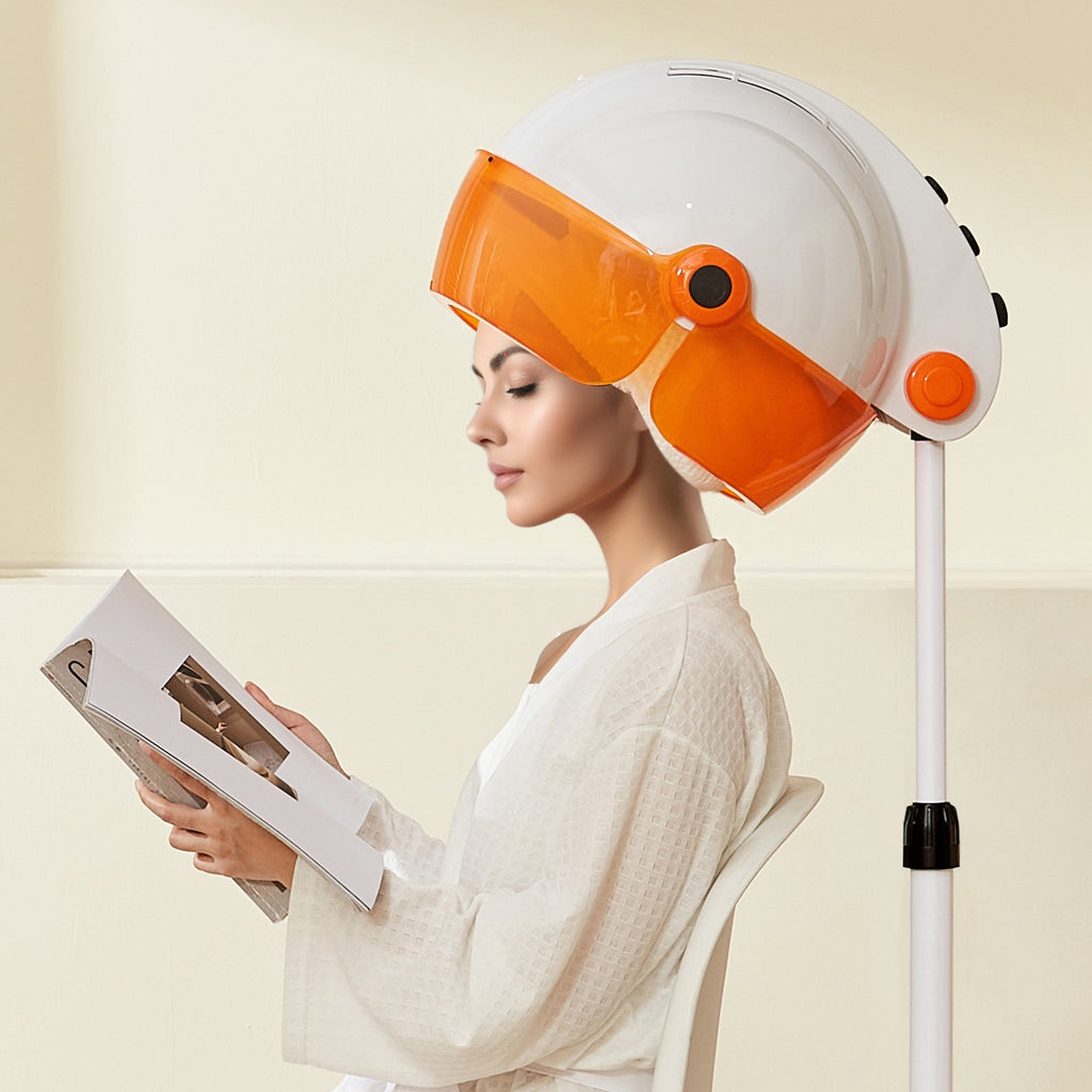 Professional Hooded Hair Dryer 1875W Salon-Quality Stand-Up Hair Dryer with Adjustable Temp & Speed