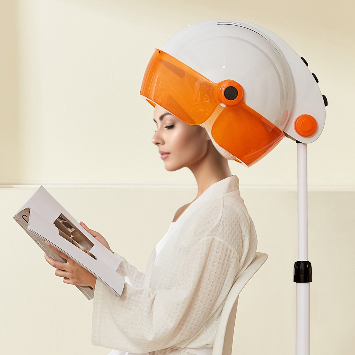 Professional Hooded Hair Dryer 1875W Salon-Quality Stand-Up Hair Dryer with Adjustable Temp & Speed