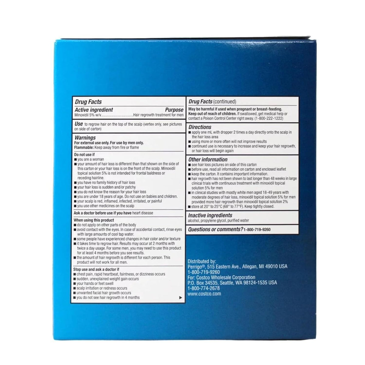 Hair Regrowth Treatment for Men - Minoxidil 5% Solution, 6 Month Supply