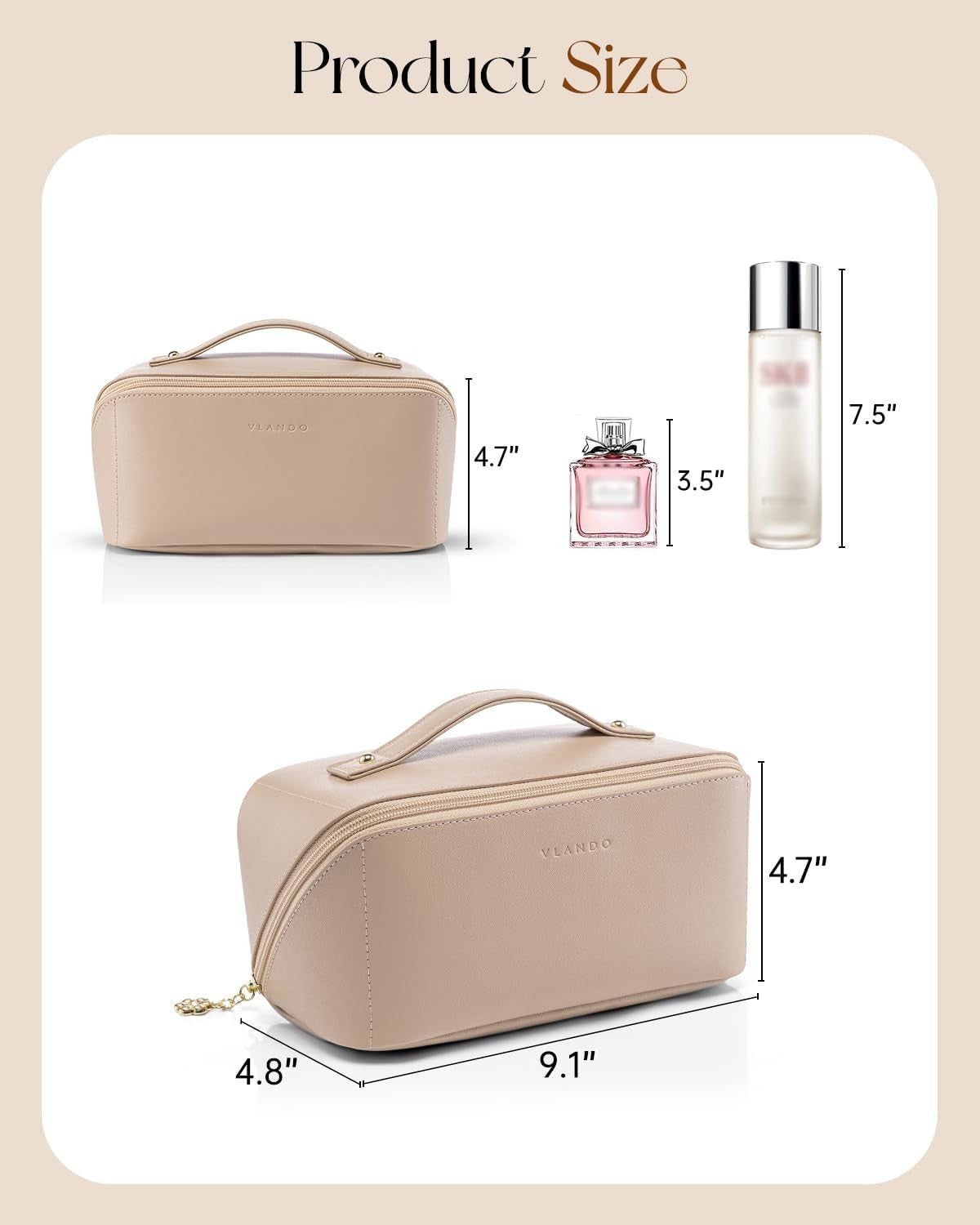 Cosmetic Bag Travel Toiletry Organizer — Ledger Bag for Makeup Essentials