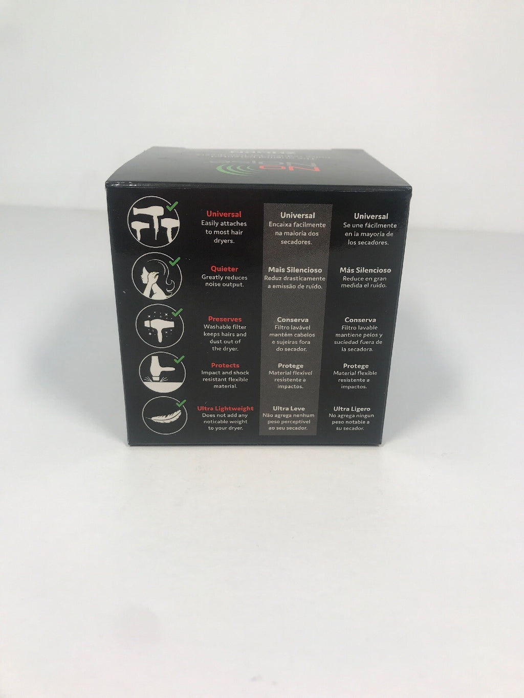 Hair Dryer Noise Reducer - Universal Fit Quieting Attachment