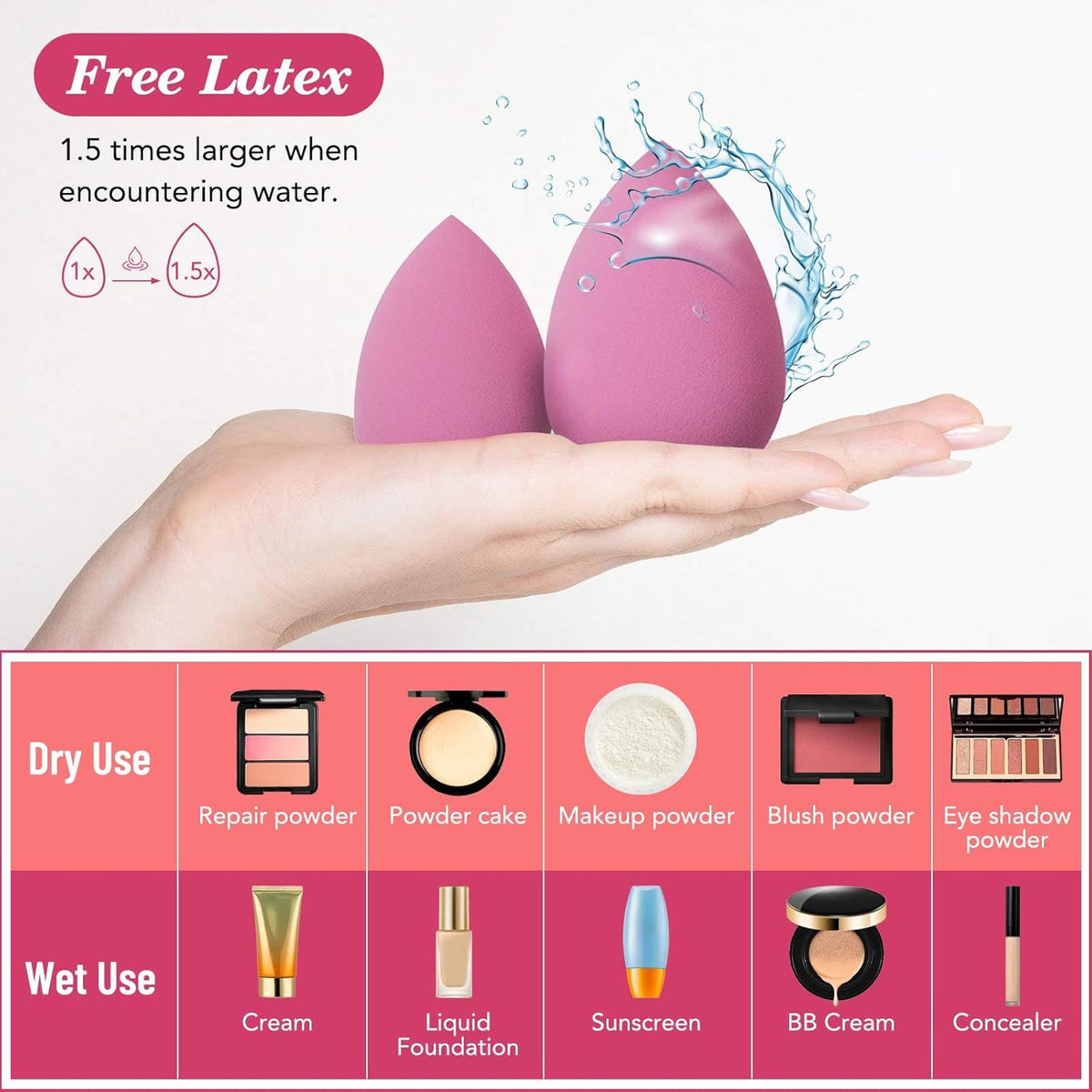 14PCS Makeup Sponge Set for Flawless Foundation Blending - Sensitive Skin Friendly