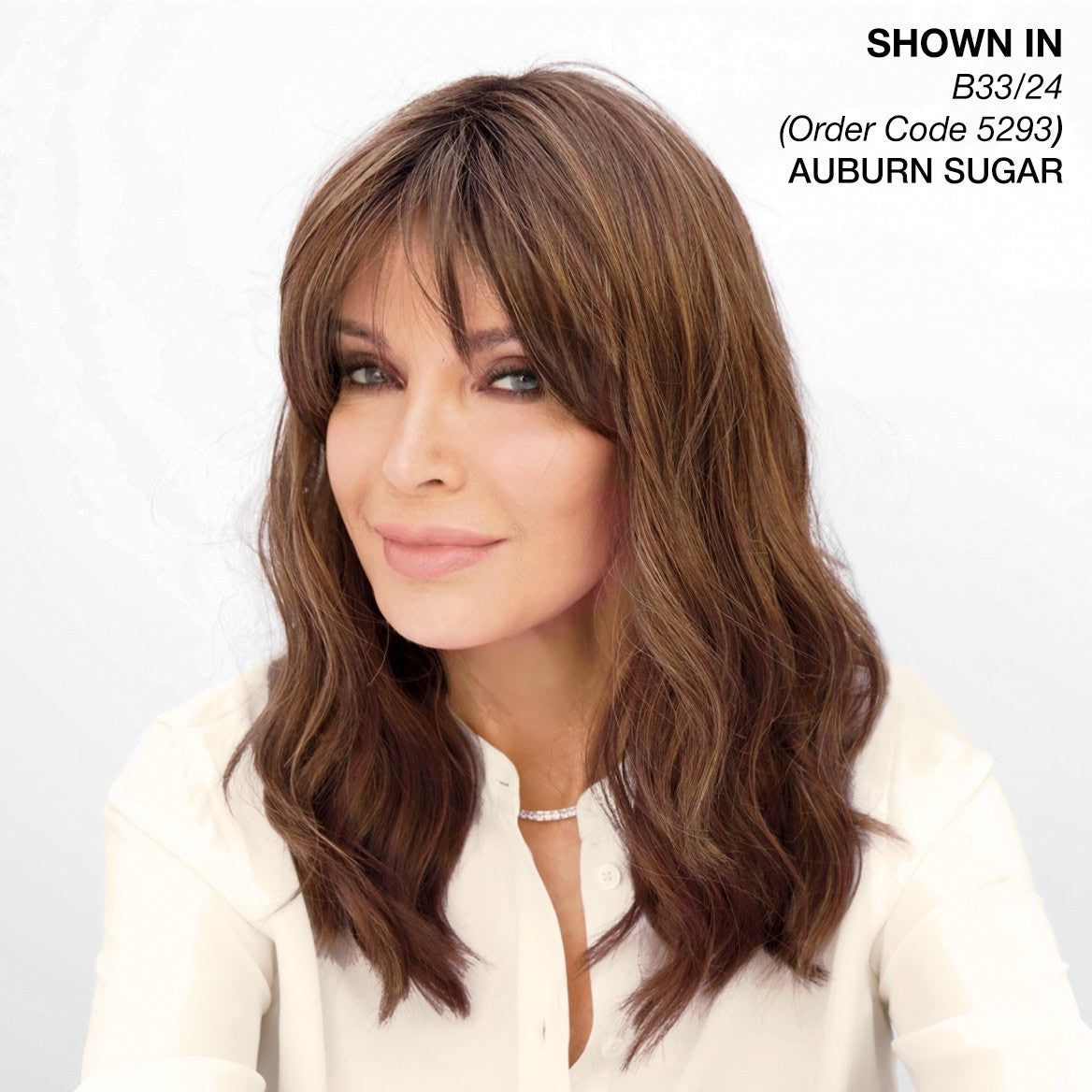 Jaclyn Smith Coastline Synthetic Wig with Auburn Sugar Highlights - Beachy Waves