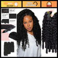 Natural Black Burmese Curly Hair Bundles - Unprocessed Human Hair Extensions, 18-22 Inches