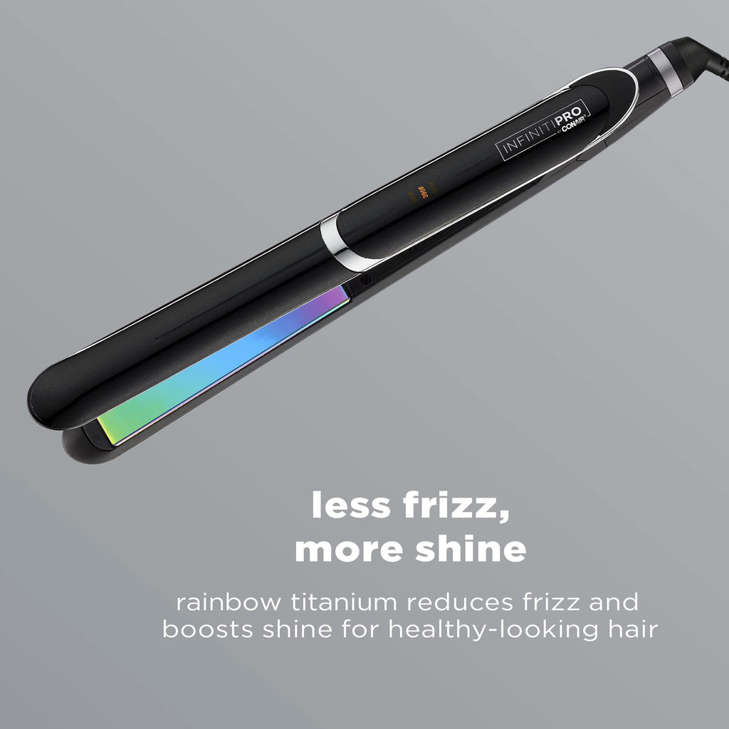 Rainbow Titanium Flat Iron - 1-Inch Hair Straightener with 6 Heat Settings