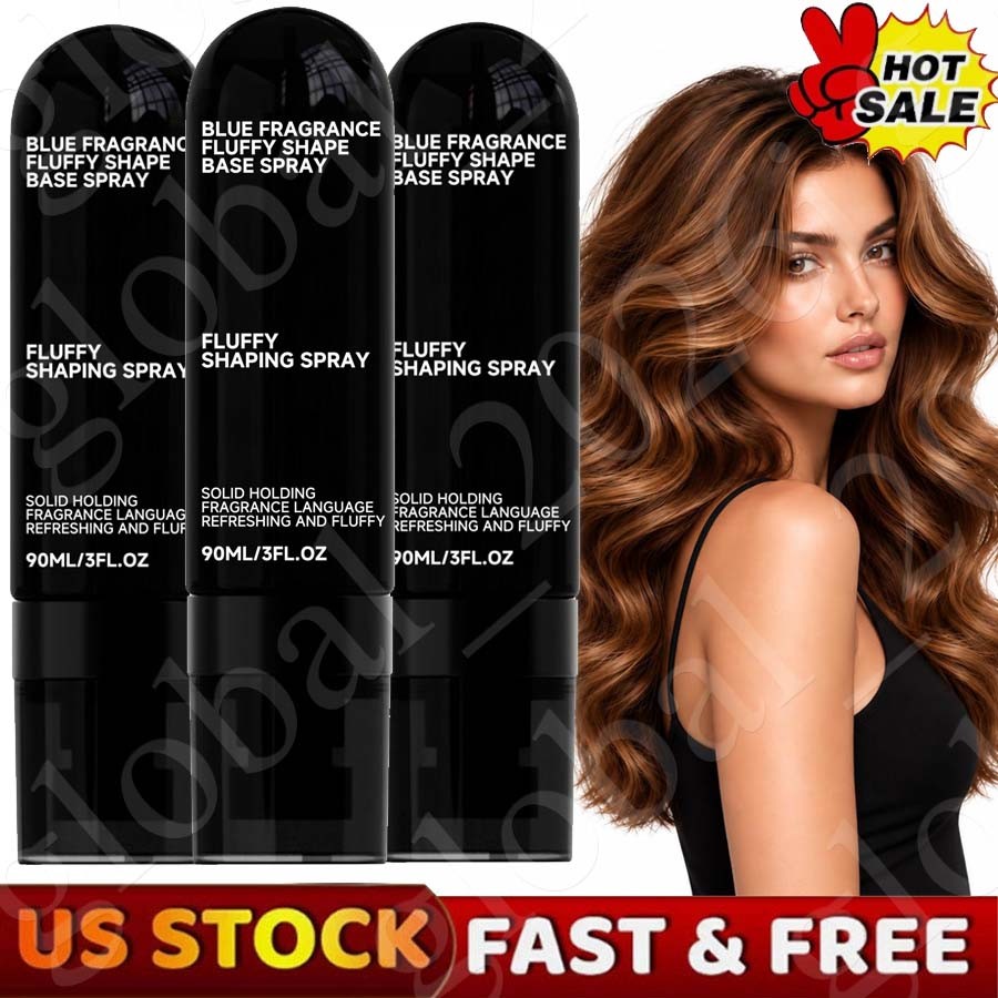 3-Pack Fluffy Hair Volumizing & Setting Spray - Peach Scented, 90ml
