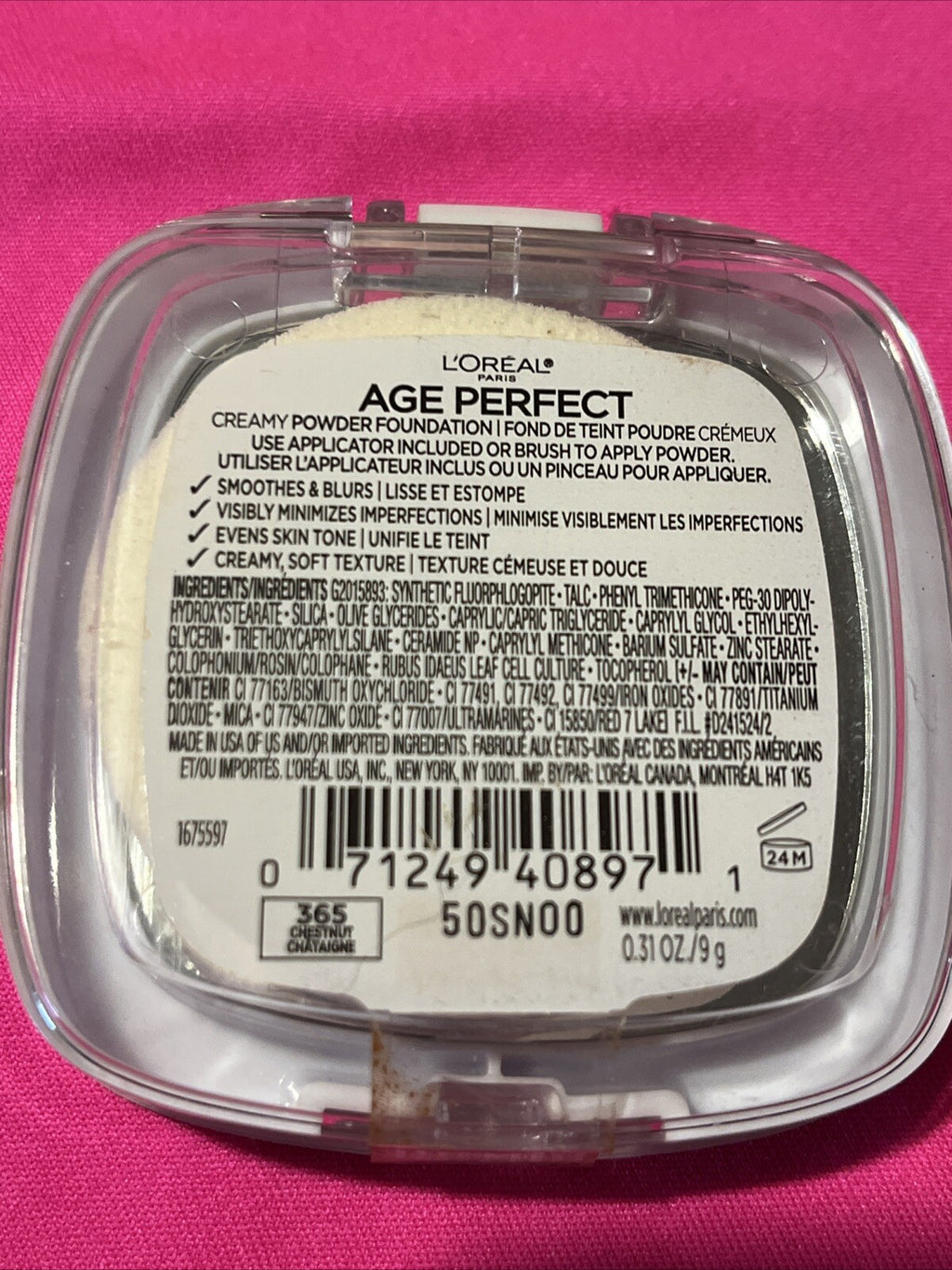 Creamy Powder Foundation Compact in Chestnut - Face Makeup for Mature Skin